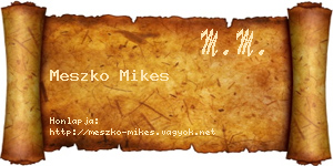 Meszko Mikes névjegykártya
